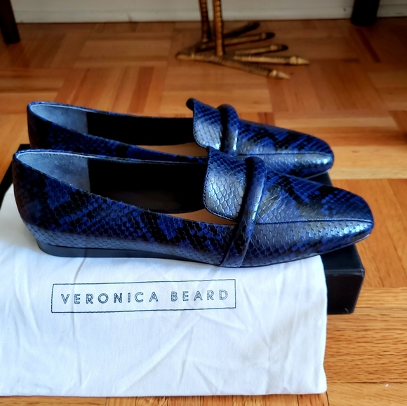 Veronica Beard Shoes - VERONICA BEARD Snake-Print Leather Loafers NWT